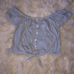 Striped off the shoulder top